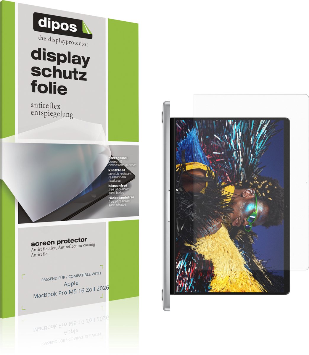 dipos – 2x Matte Beschermfolie geschikt voor Apple MacBook Pro M5 16 Zoll 2026 | Krasbestendige & antireflecterende Screenprotector Ultra-Thin