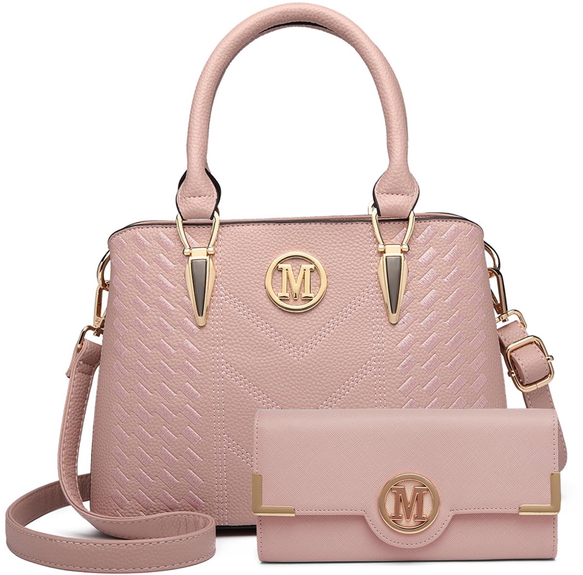 Mura Handtas - Schoudertas - Tassen - Handtassen Dames - Tote Bag - Damestas - Elegant Design - PU Leer - Portemonnee - Roze