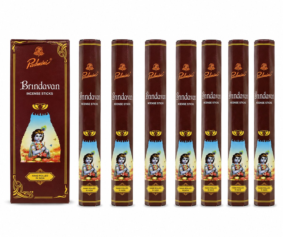 Padmini brindavan wierook - sandelhout wierookstokjes - india wierook - doos 6 stuks - hexa - 6x 20 stokjes