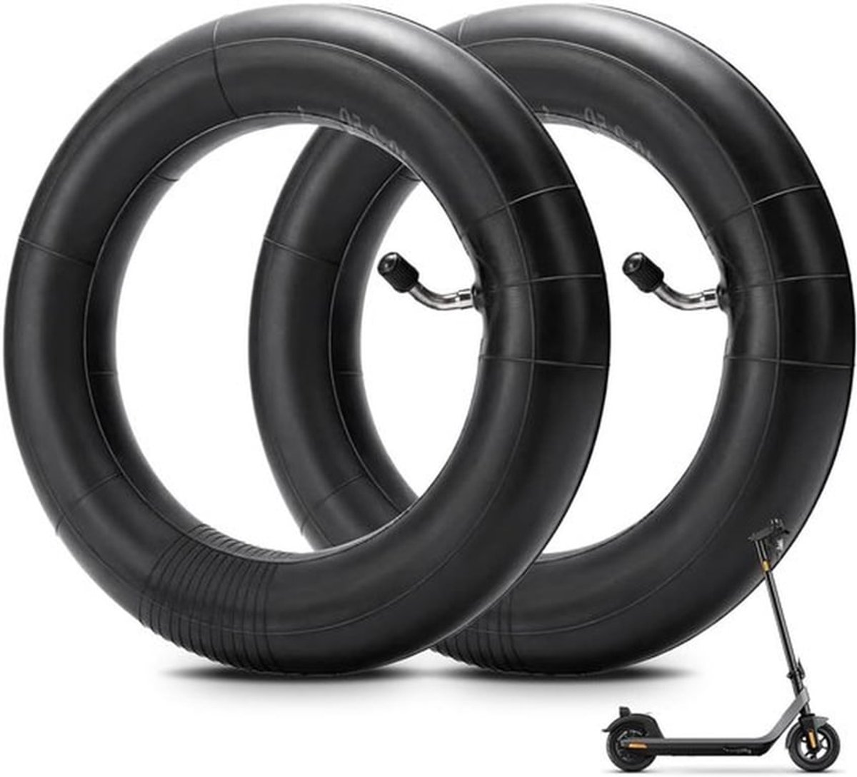 2 x 10 Inch Zwarte Slangen voor E-Scooter en Kinderwagens, 10x2.125 Slang met 45° Ventielhoek, Dikke Naadloze Slang voor Banden met 45° Ventielhoek