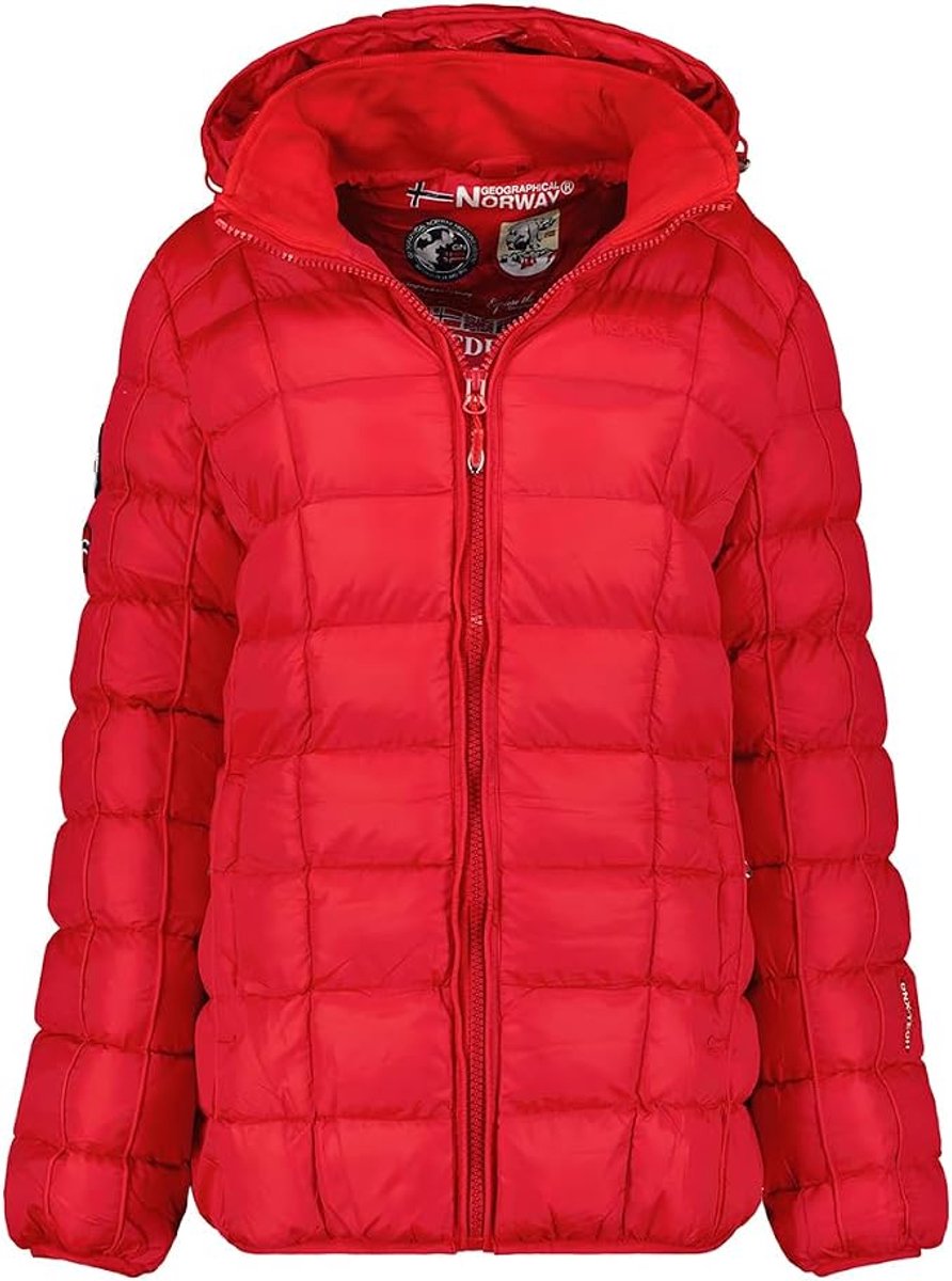 Geographical Norway meisjes jas winterjas rood met capuchon maat 14 jaar