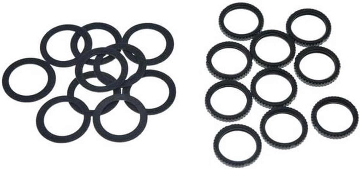10 Stuks Metrische Draad M12 Gitaren Rocker Moer en Ring voor Epiphone Les Paul en SG - Zwart