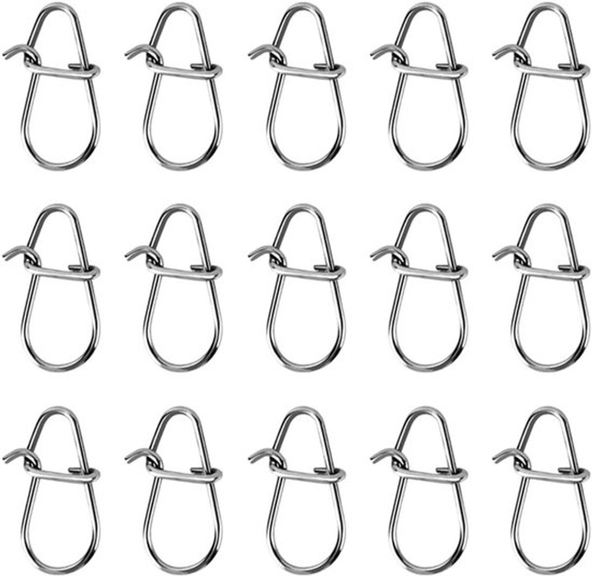 100 Stuks Duo Lock Vis Swivel Snaps van Roestvrij Staal - Gourd Vormige Verbinding voor Zeevisserij en Hengelsport Accessoires