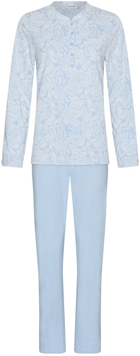 Pastunette - Soft Paisley - Pyjama - Doorknoop - Katoen - Lichtblauw - Maat 36