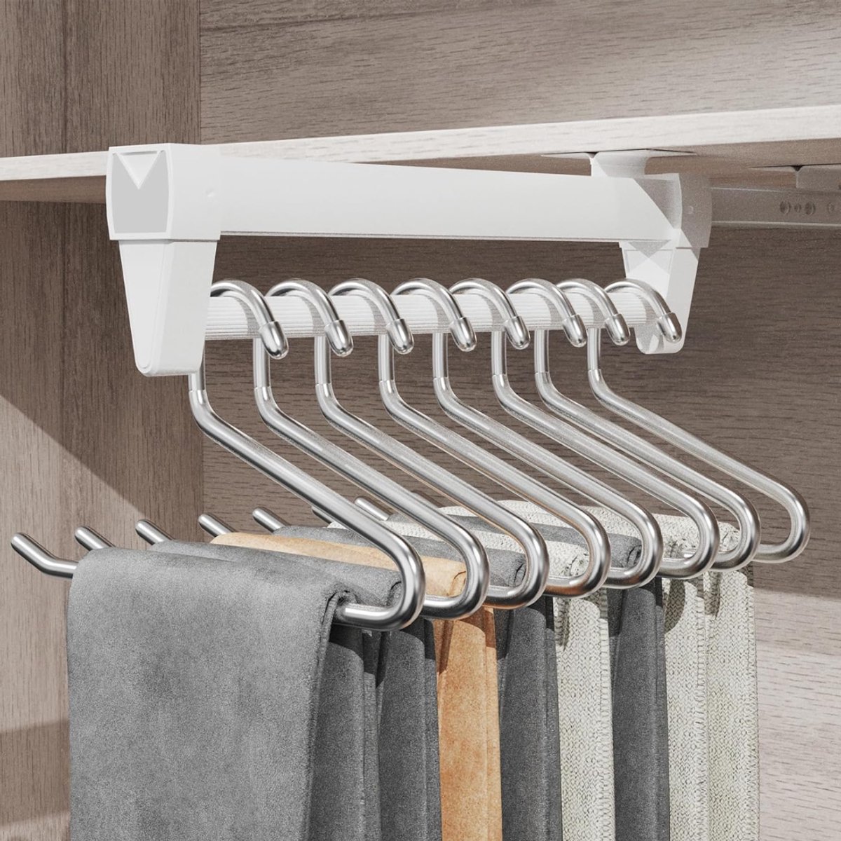 ZRNS® Kledingroede Verstelbaar - Uitschuifbare Garderobestang - Kledingstang voor aan de Muur - 25-61 cm - Wit