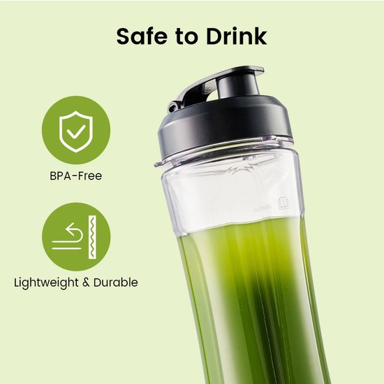 Draagbare Blenderbeker - Elektrische Sapcentrifuge - Persoonlijke Sapblender - 600ml Mengbeke - Kleine Draagbare Huisblender - 300W Krachtig IJs Verbrijzelen — afbeelding 4