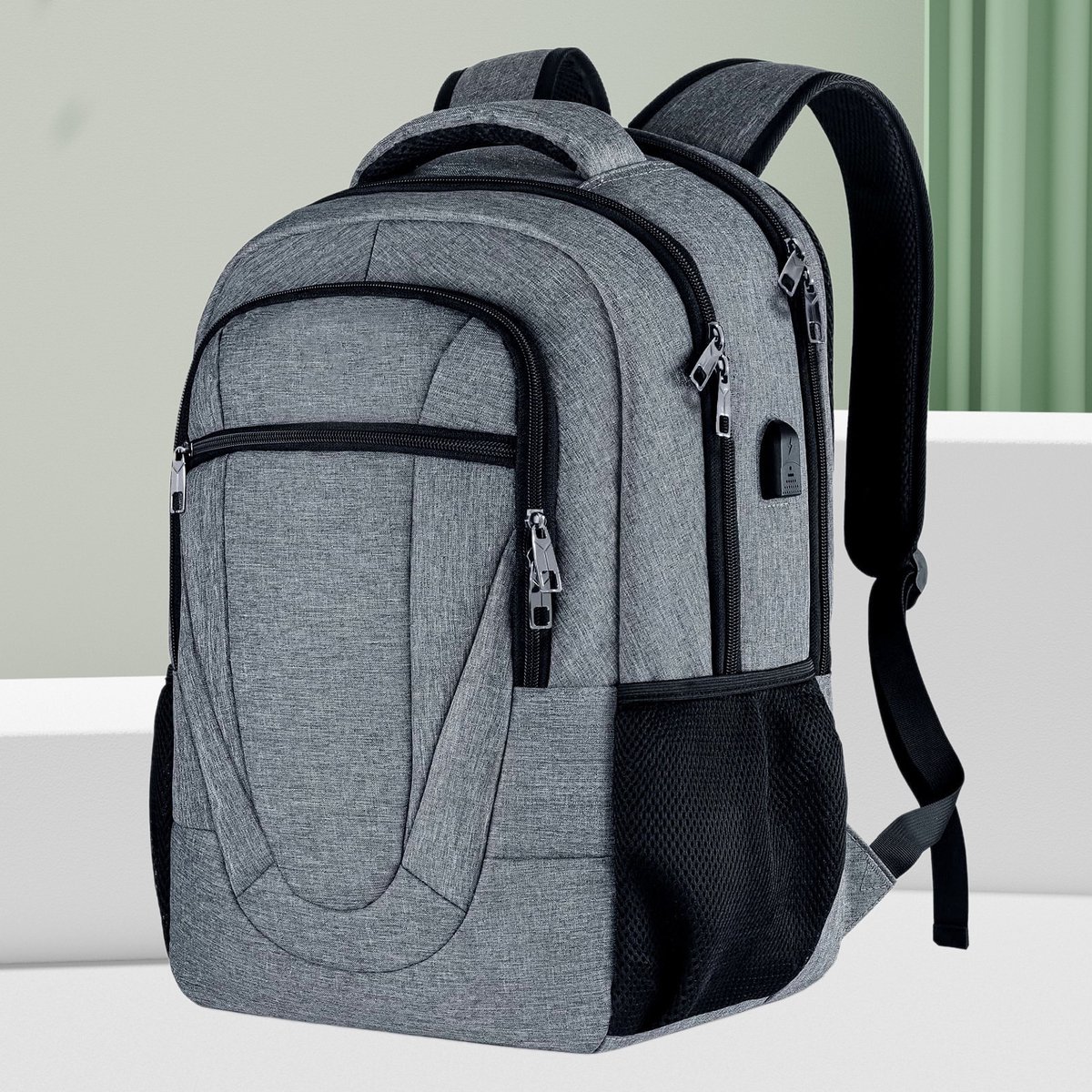 Laptoprugzak 49 x 33 x 6 cm grijs Oxford cloth, anti-diefstal USB