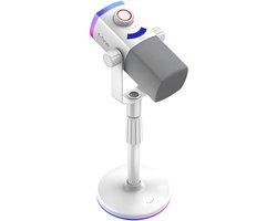 FIFINE AM8 PROS - USB / XLR Studio Microfoon - Geschikt voor PC/PS4/PS5 - RGB - Podcast - Gaming - Streaming - Wit