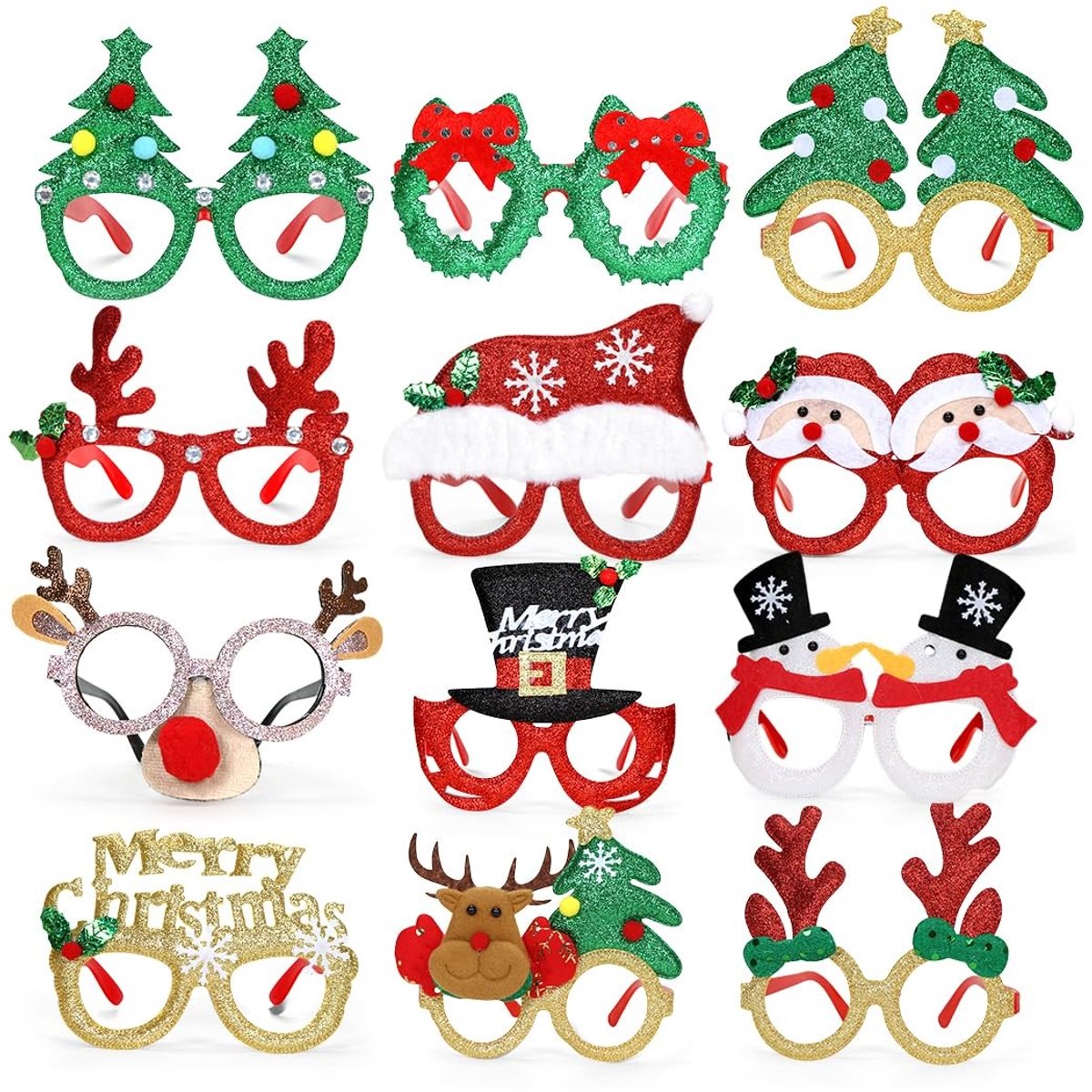 Solidchoice - 12 Stuks Kerstfeestdecoraties voor Kinderen en Volwassenen