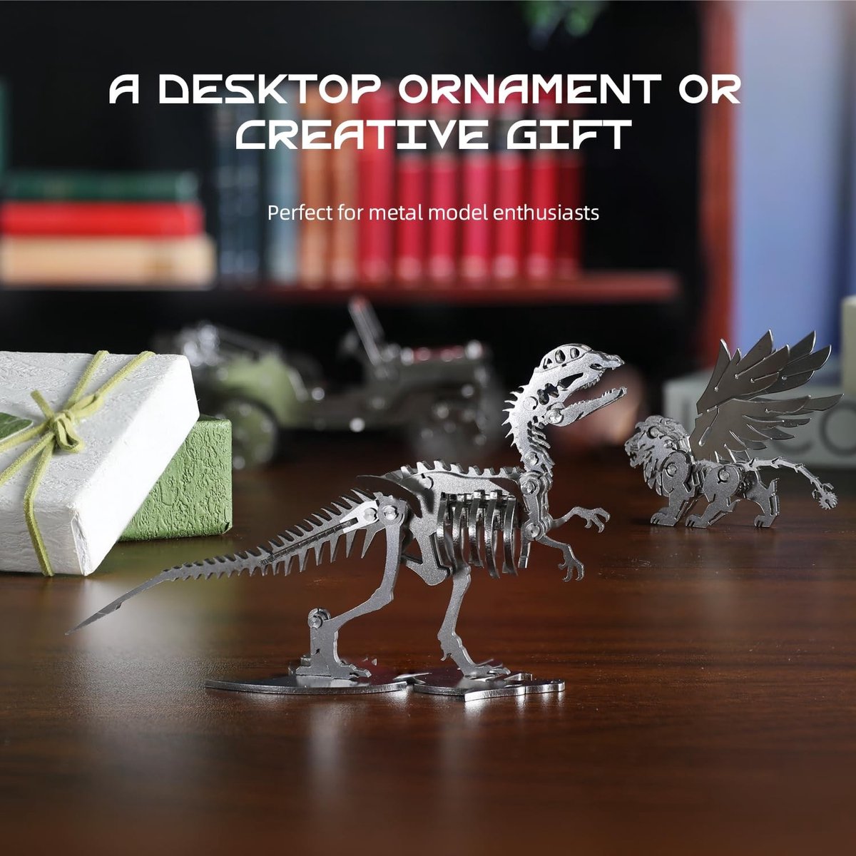 Solidchoice - Dilophosaurus 3D Metalen Puzzel - DIY Dinosaurus Model voor Volwassenen