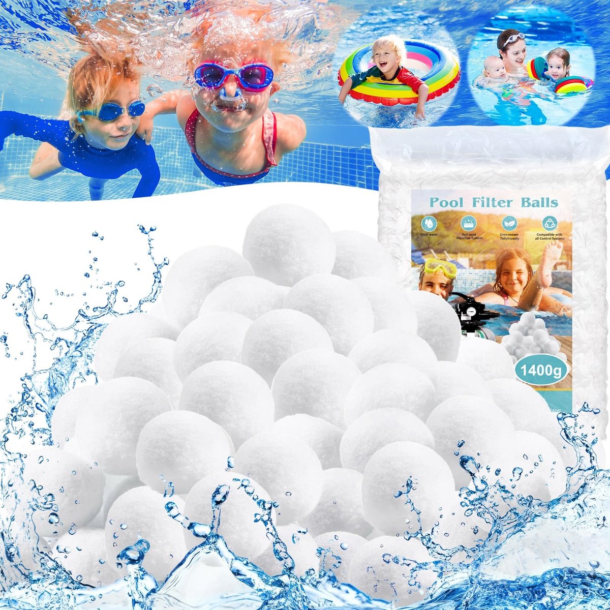 Solidchoice - Filterballen voor Zwembaden, Vervangt 50 kg Filtersand