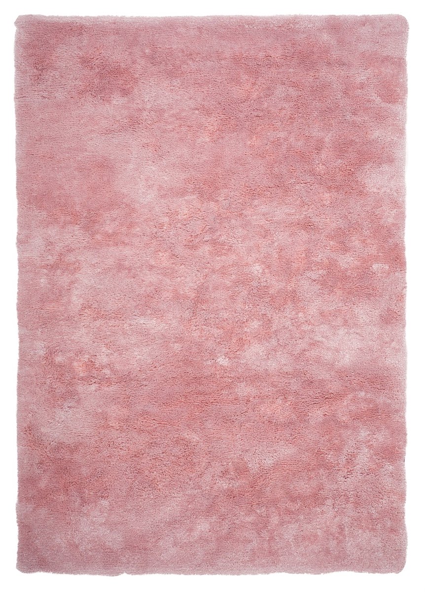 Padiro hoogpolig shaggy vloerkleed 120 x 170 cm - roze - modern effen design - met een zachte uitstraling - geschikt voor vloerverwarming - van micropolyester