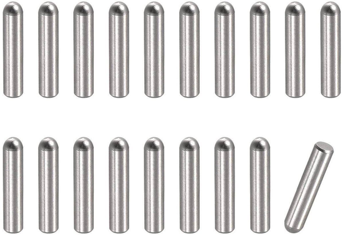 Solidchoice - 20 Stuks Ronde Platte Kop Roestvrij Stalen Terminal Pinnen 2x10 mm
