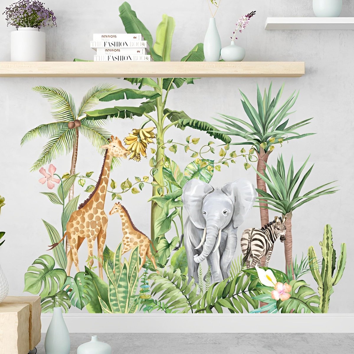 Solidchoice - Muursticker Safari Jungle Dieren voor Kinderkamer