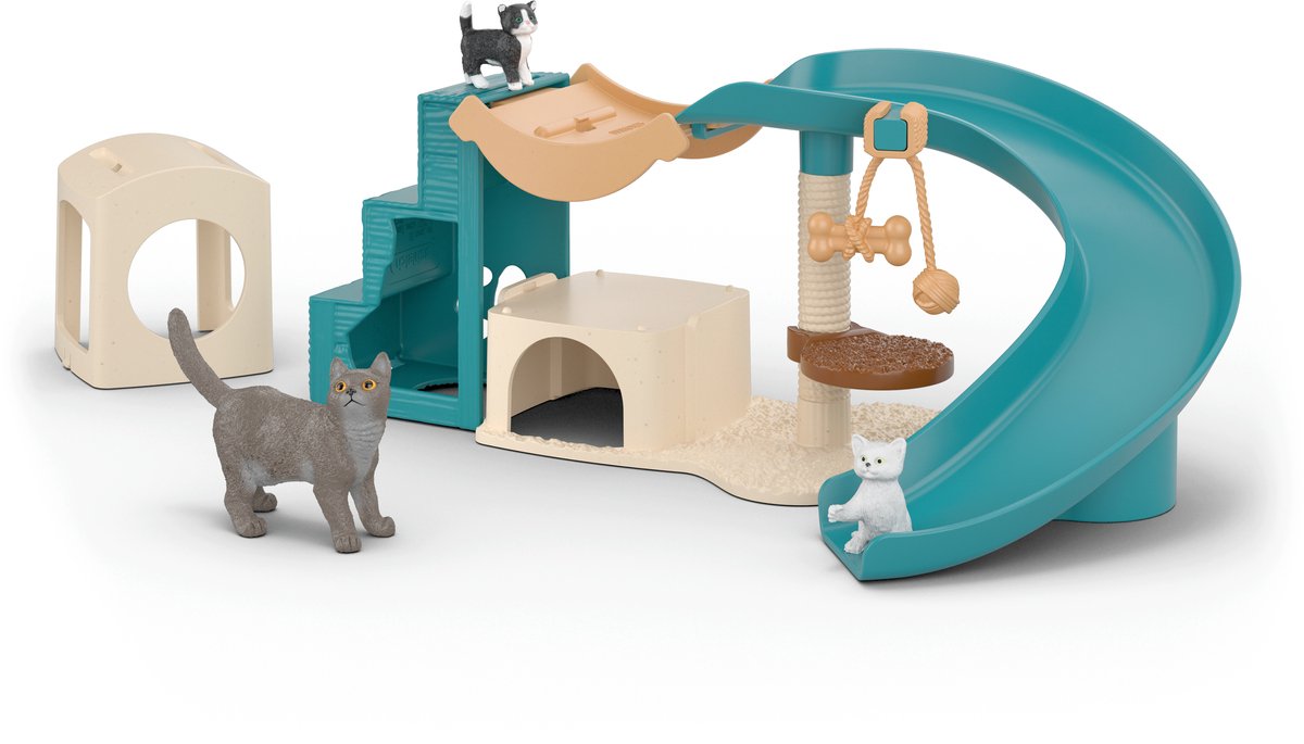 Schleich kattenspeelgoed speelset met krabpaal en wip. — cadeau in Spellen & Speelgoed - foto 5