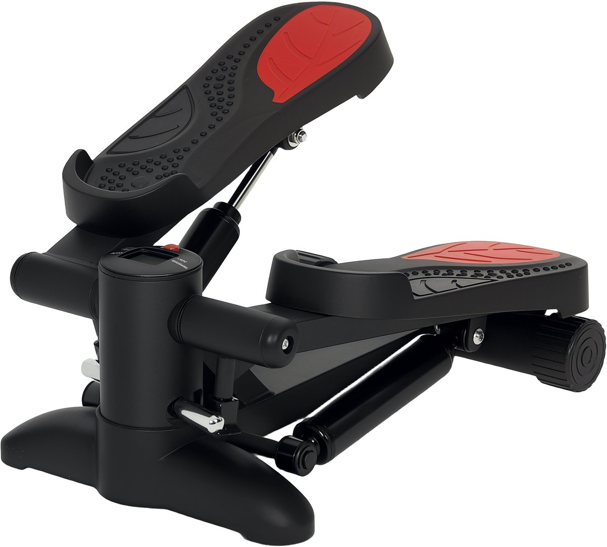 Mini-stepper, compact stepperapparaat voor training, fitness-stepper met LCD-scherm en antislip pedalen, zwart