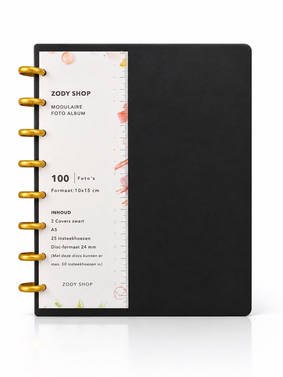 Zody Shop Modulaire Fotoalbum A5 – Insteek Fotoalbum 10x15 cm – 100 Foto’s – Gouden Discs