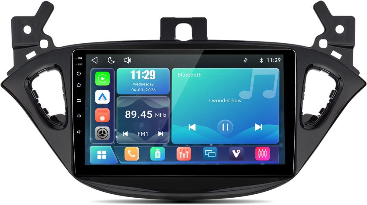 Cestovet Autoradio - Geschikt Voor Opel Corsa (2014 t/m 2019)/ Opel Adam (2013 t/m 2016) - LINUX - 9 inch Screen - Draadloos CarPlay & Android Auto