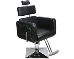 Kappersstoel - Kappersstoel met Voetensteun - Kapper Stoelen - Zwart - 85cm x 64cm x 111cm