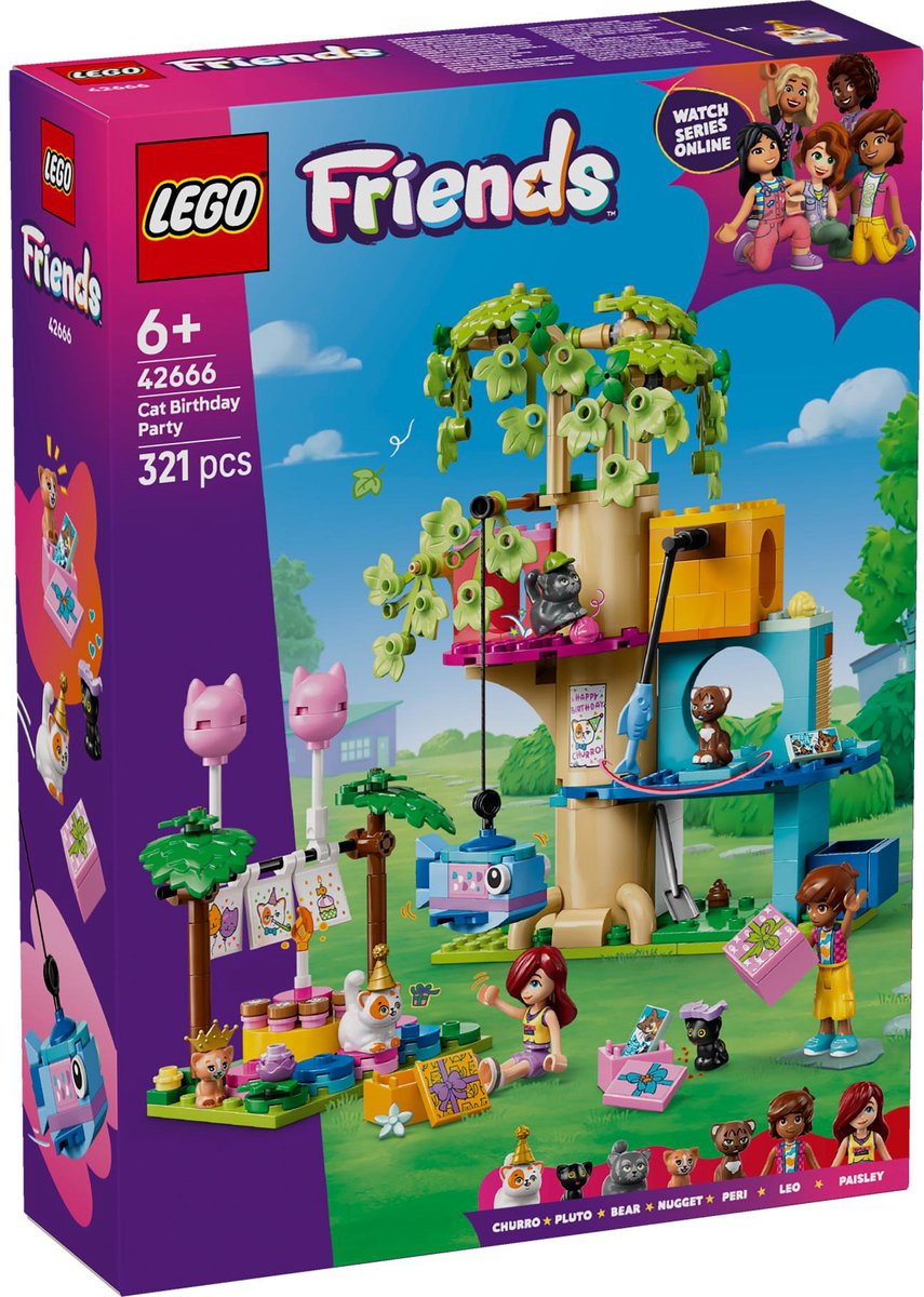 LEGO 42666 Friends Kattenverjaardagsfeestje En  Boomhut