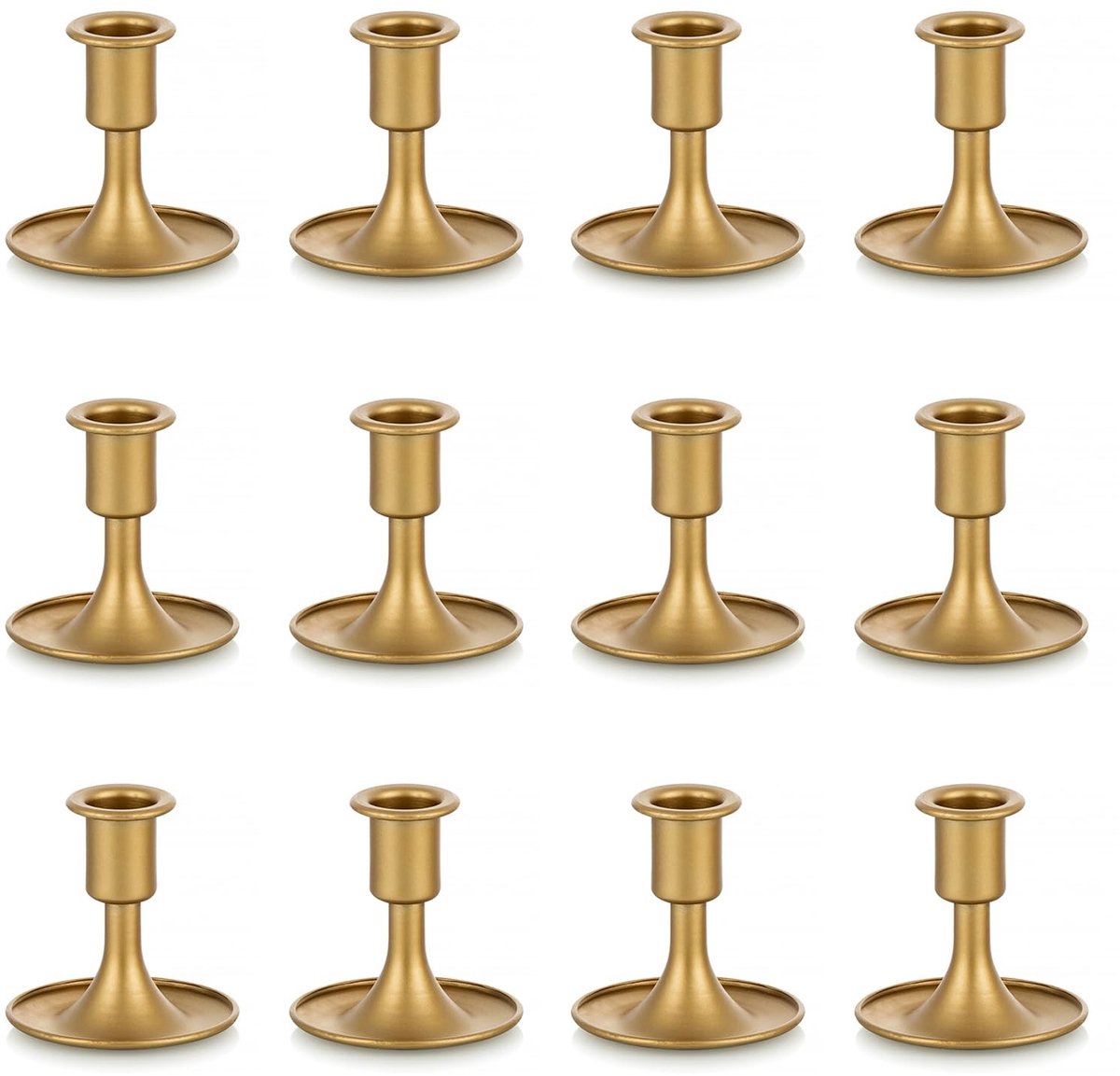 Solidchoice - Set van 12 Vintage Kaarsenhouders voor Taper Kaarsen
