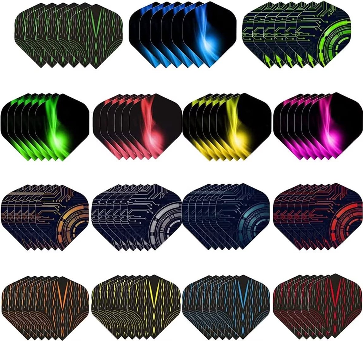 Solidchoice - Set van 90 Dart Flights in Diverse Ontwerpen