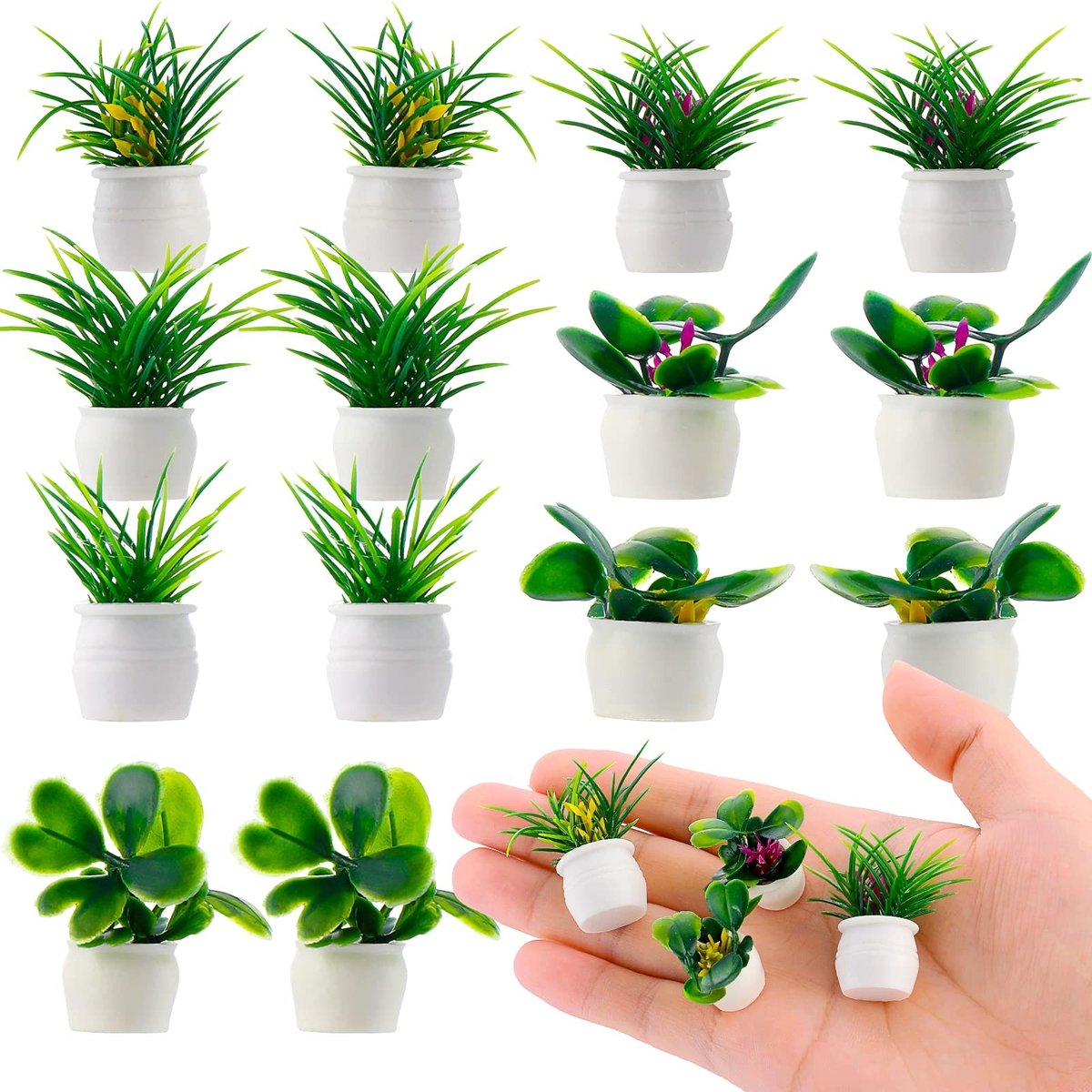 Solidchoice - Miniatuur Poppenhuis Planten Set van 14 Stuks voor Decoratie