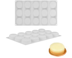 2 stuks 3D siliconen mal ronde taartvorm apparaten voor het decoreren van cake mousse-vorm desserts mal cakevorm voor het bakken van cupcakes, zeepvormen, gelei, pudding, chocolade, ijs, mousse, brood