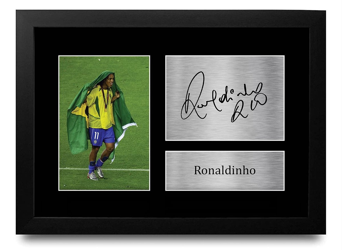 Solidchoice - Ronaldinho Geschenksignatuur - A4 Gekleurde Foto