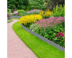 Houtlook Robuuste Gazonrand Tuinhek Perkrand Tuinpalissade Decoratieve Tuinafbakening Palissadehek - Grijs - 4,6 m