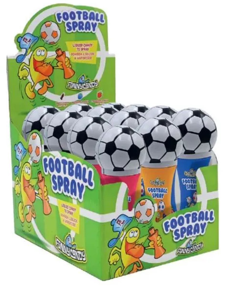 Funny Candy Football Spray Snoep – 35 gram – 12 stuks
