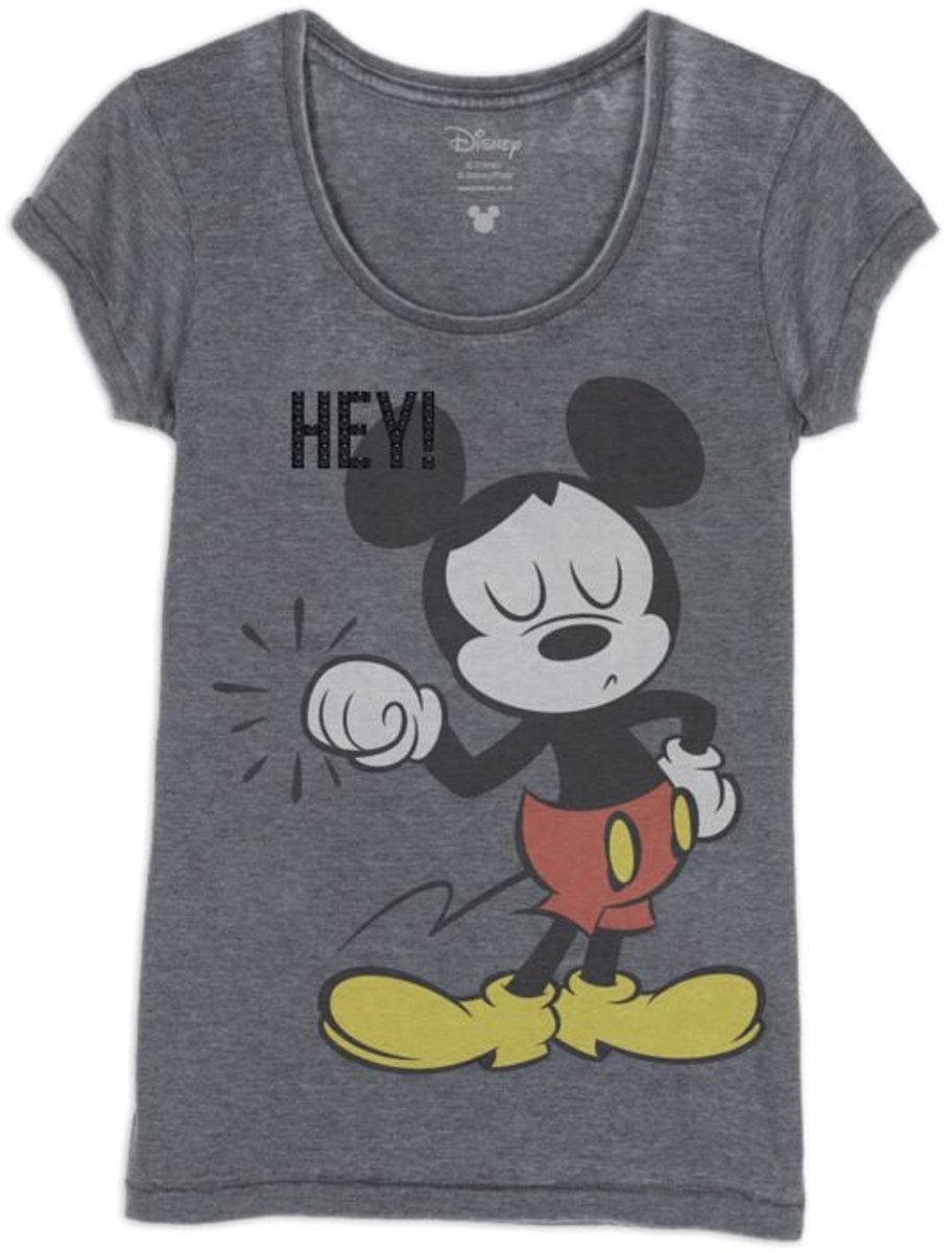 Mickey Mouse Hey! Dames T-shirt - grijs - M