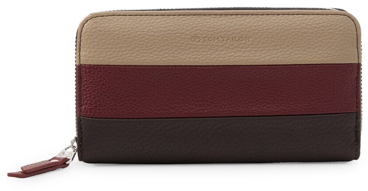 Tom Tailor - TTELLEN Portemonnee met colour-blocking - Maat ONESIZE - dark brown