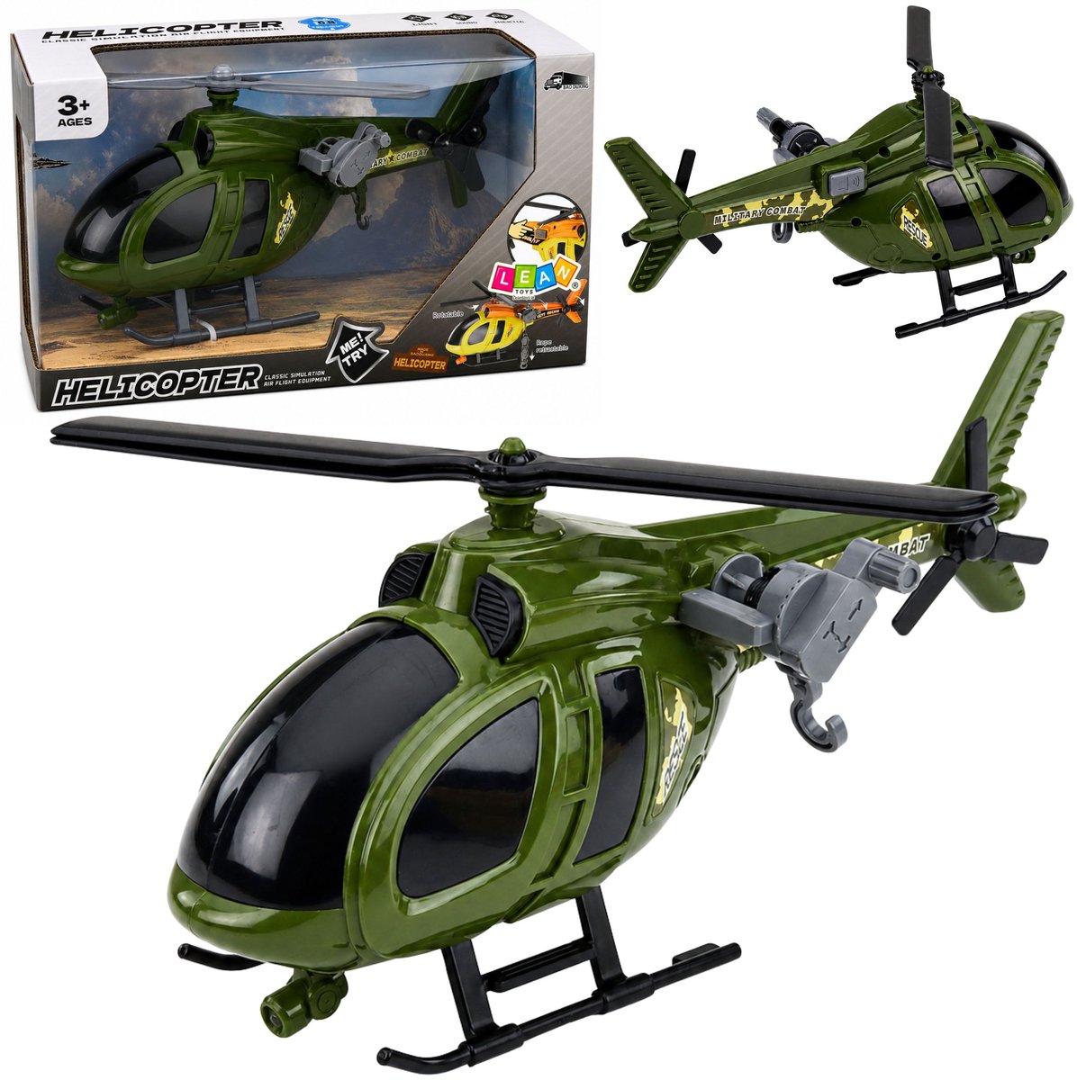Militaire helikopter met haaklichten klinkt groen