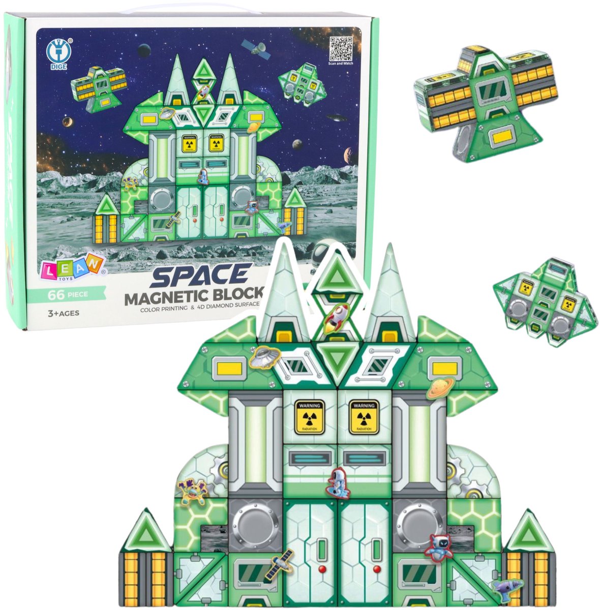 Magnetische blokken Space Space Station 4d 66st