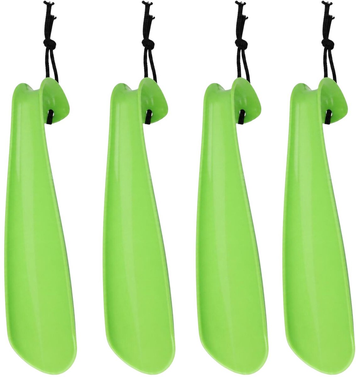 Benson Shoe Solutions Schoenlepel - 4x - 18 cm - kunststof - groen - met haak - instaphulp voor schoenen
