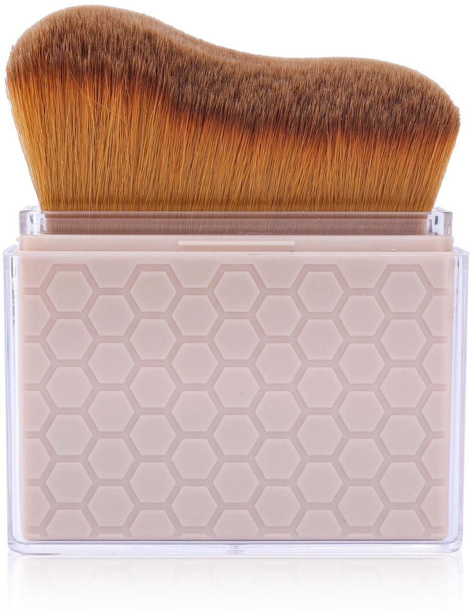 Solidchoice - Intrekbare Zelfbruinende Borstel met Deksel voor Make-Up (Koffie)