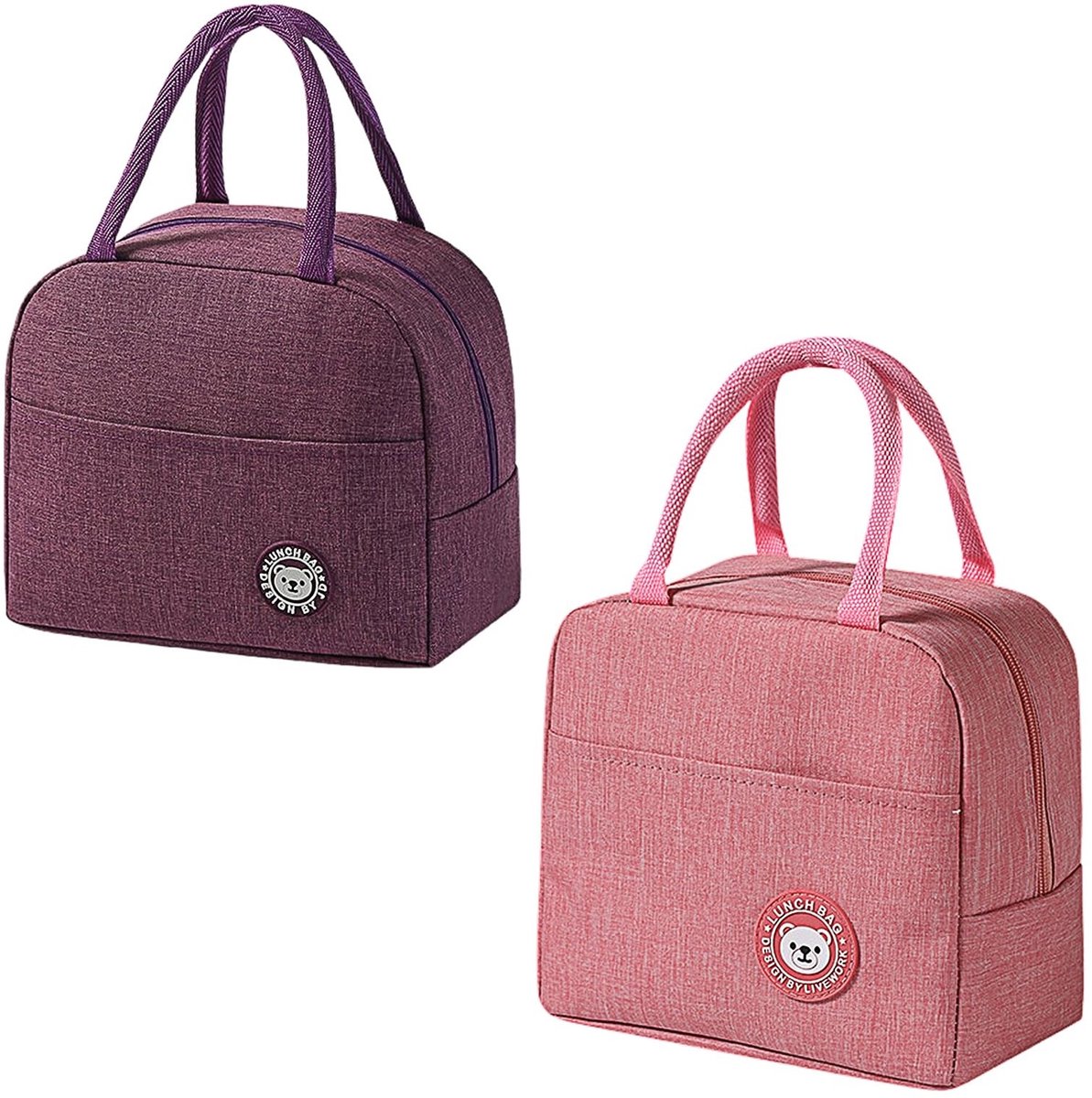 Solidchoice - Roze en Paarse Koelbox 6,2L - Dubbellaags Lunchtas voor Picknicks