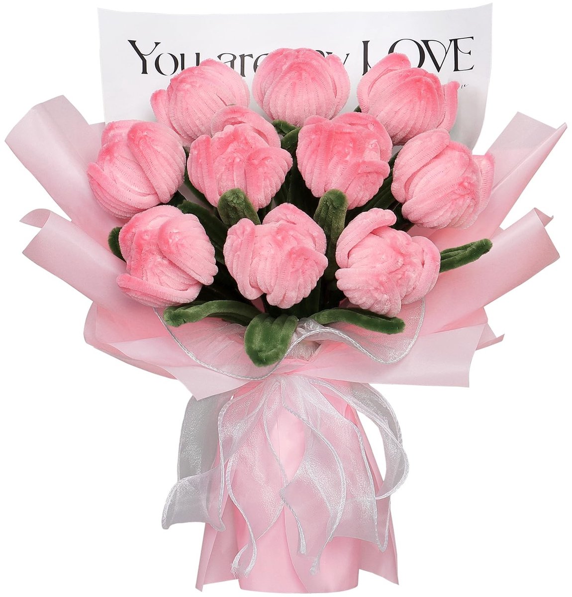 Solidchoice - Handgemaakte Roze Tulpen Boeket voor Diverse Gelegenheden