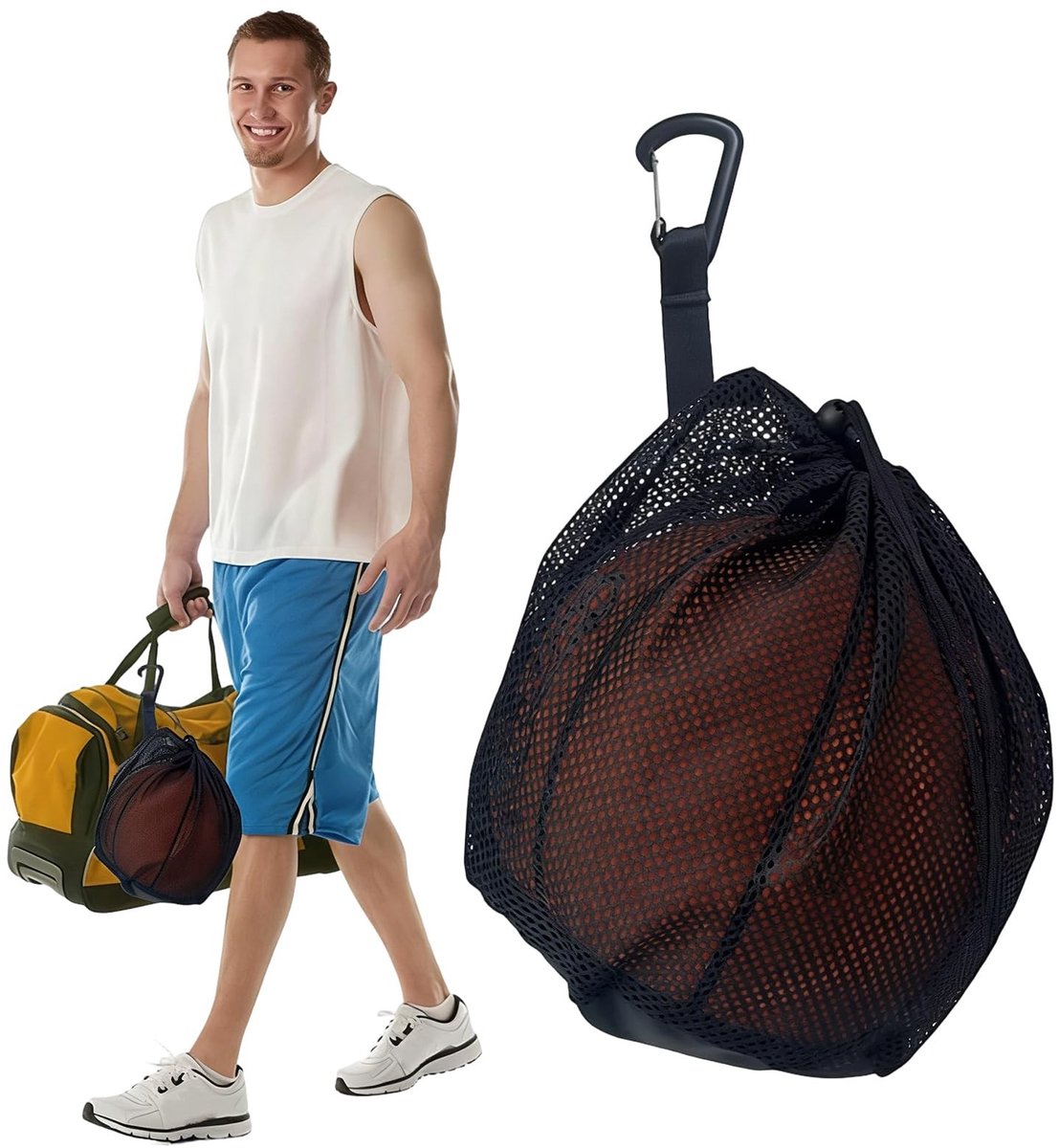 Solidchoice - Mesh Ball Bag voor Sportballen met Drawstring