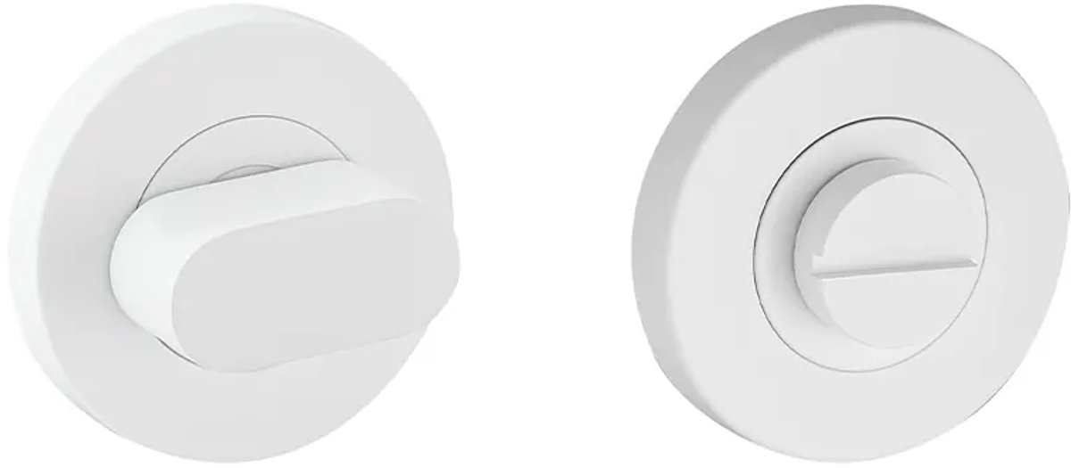 Rozet met toilet / badkamersluiting 53,5x8,5 mm mat wit PVD gecoat