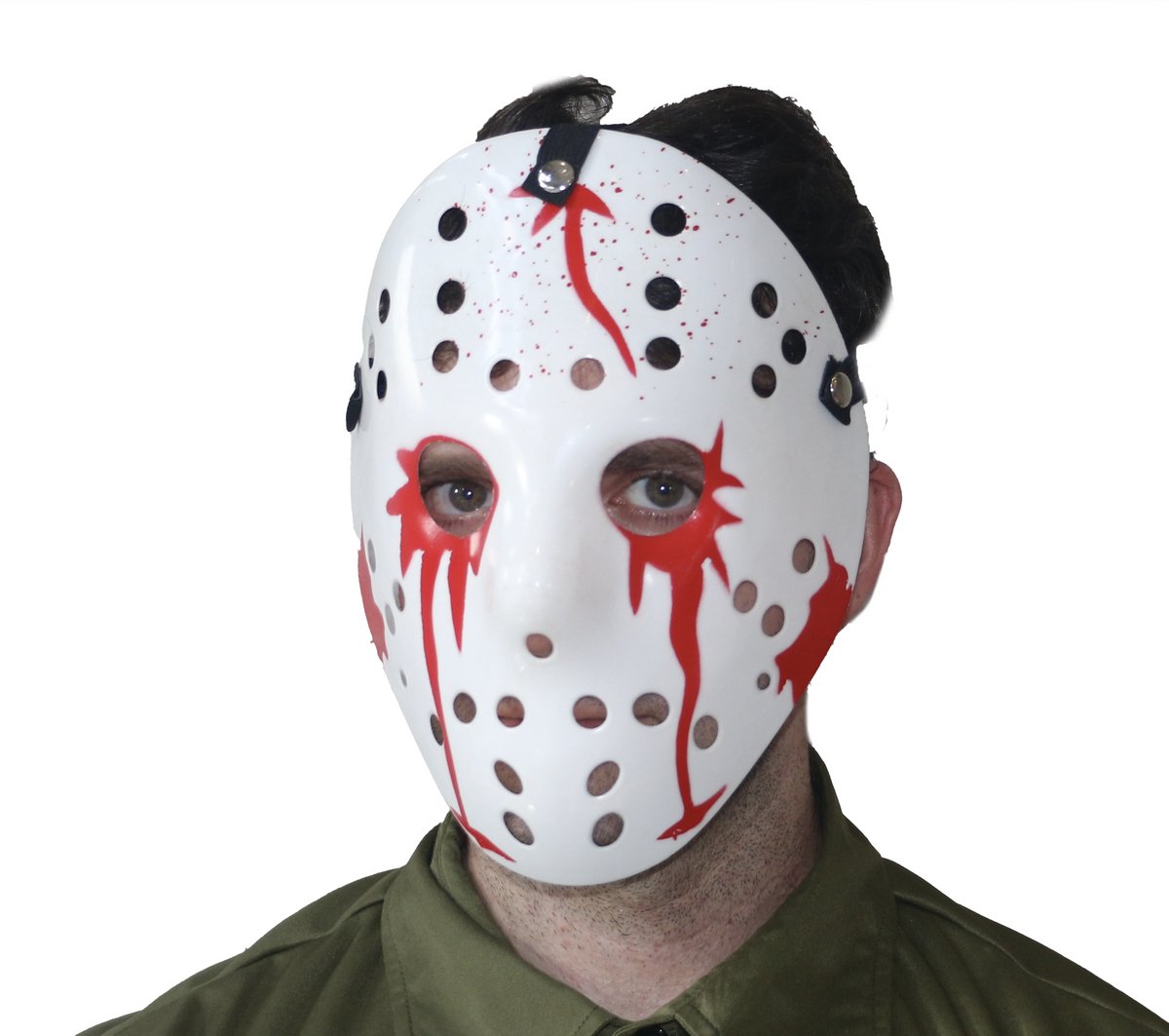 Joya Party® Killer Masker Volwassenen | Halloween Masker | Horror Killer Masker met Bloedspetters | Slasher Mask | Verkleed Accessoire | Elastische Band | One Size