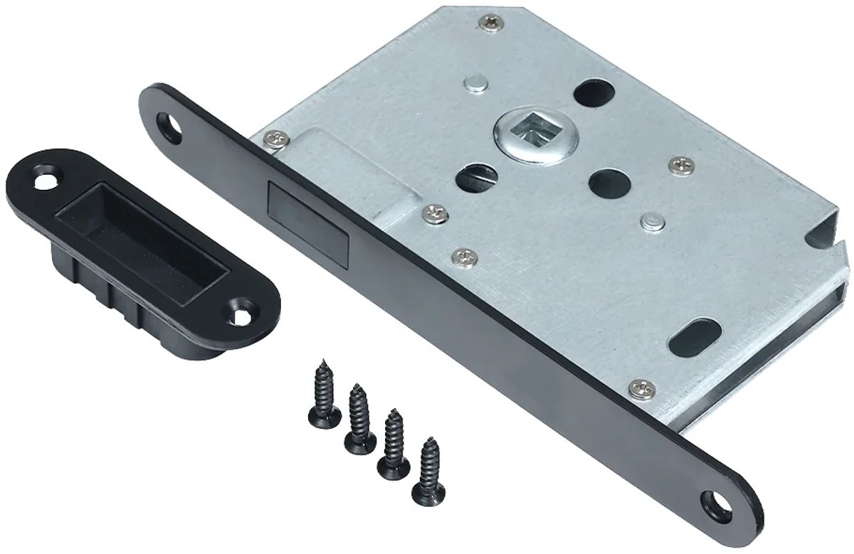 Magneet loopslot met voorplaat en sluitkom mat zwart PVD gecoat