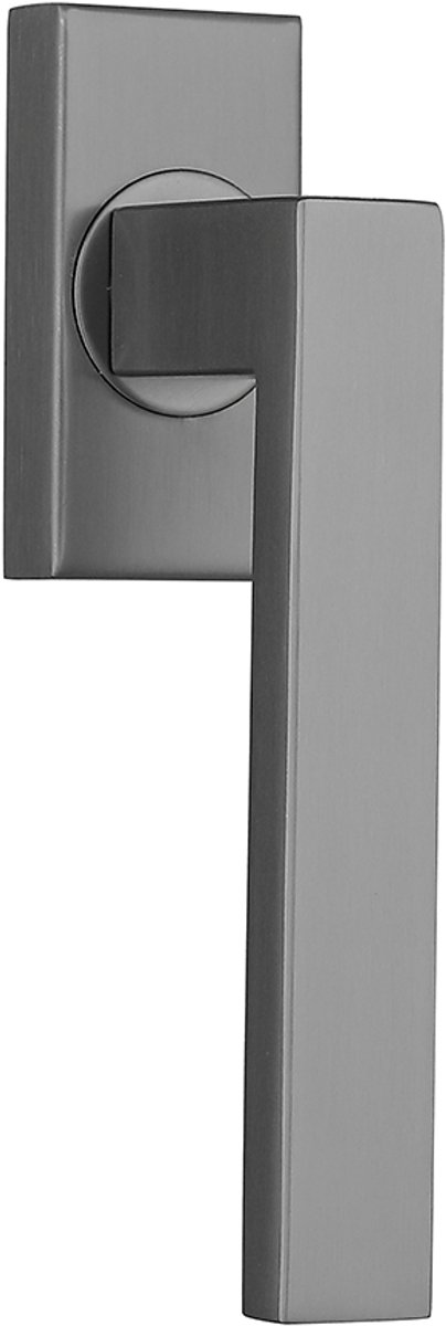 Raamkruk vierkant op vierkant rozet gun metal PVD gecoat