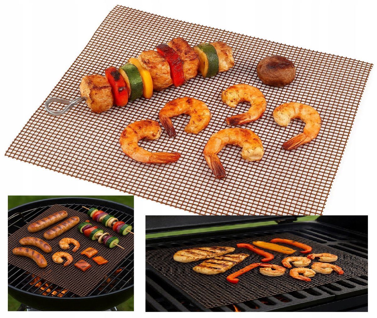 Herbruikbare grillmat 40x33cm - Antiaanbaklaag en hittebestendig tot 260°C