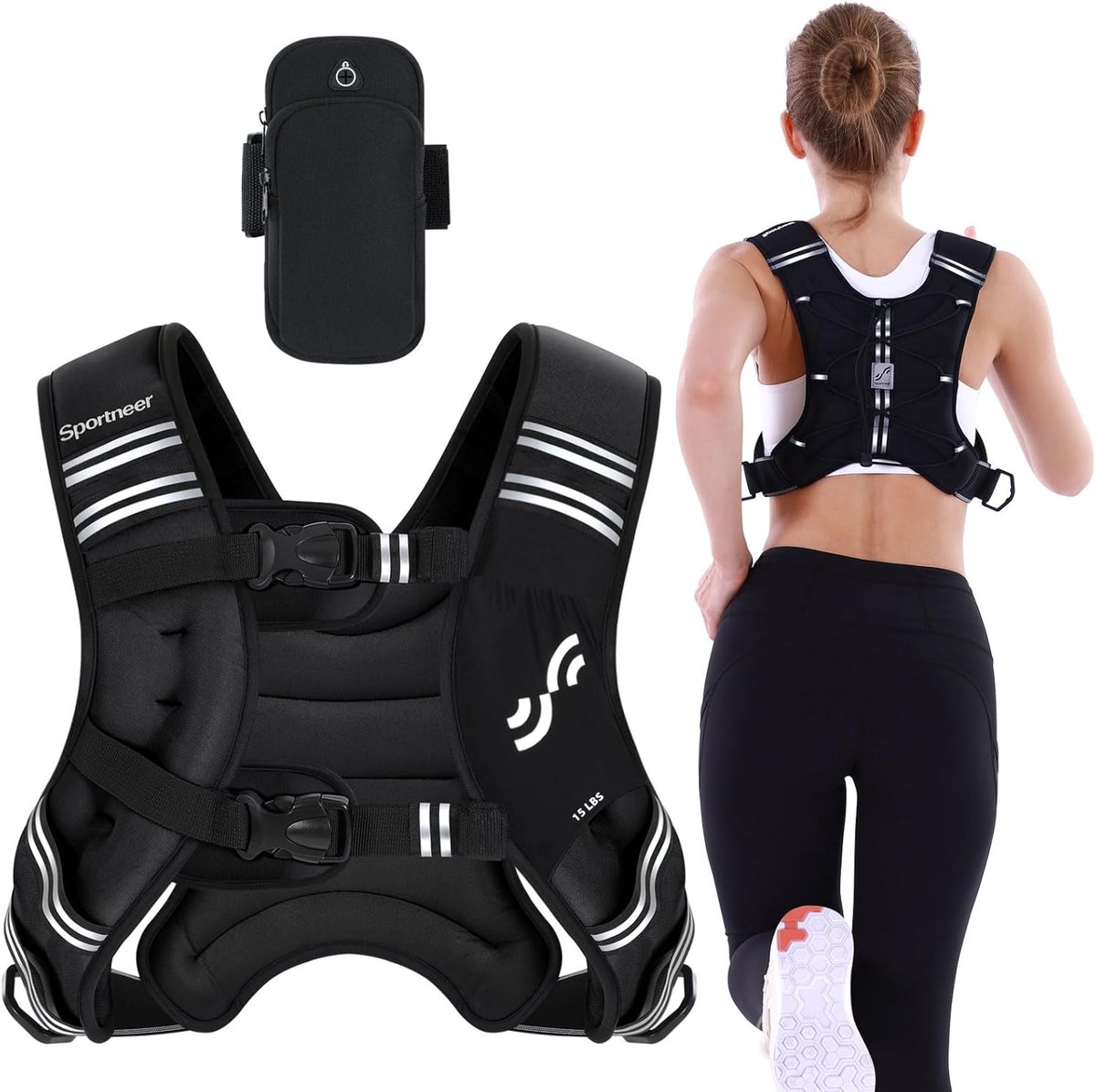 Merkloos Verzwaarde Trainingsvest 6,8 kg voor Fitness en Hardlopen