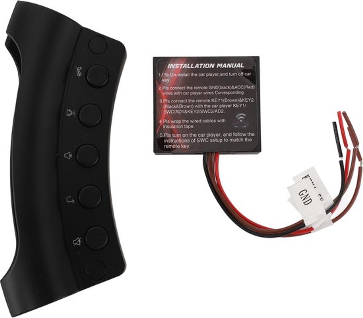 Afstandsbediening op Stuurwiel, Draadloze Bediening Stuurwielknoppen 10 Toetsen Multifunctionele Universele Autoradio DVD GPS-spelercontroller