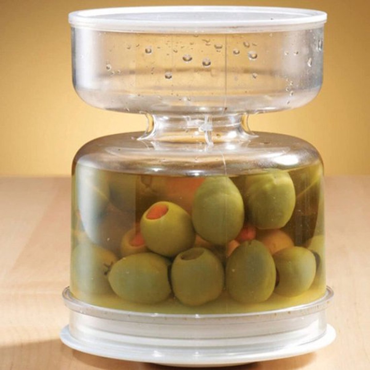 Pickle Pot, Olijven en Augurken Zandloper Pot Gescheiden van Nat en Droog Augurken Scheider Flip Pot Nat-Droog Dispenser