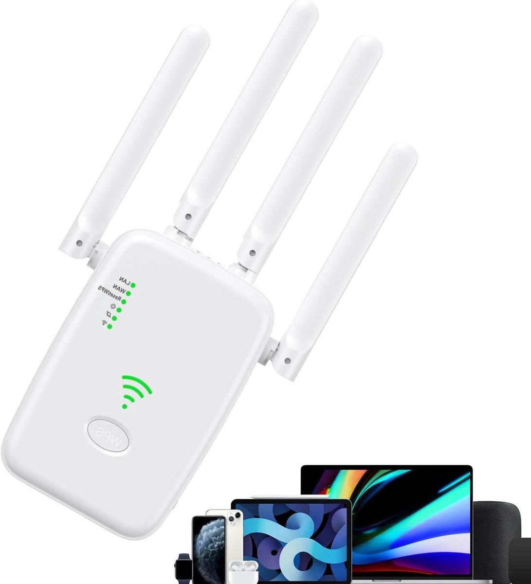 Wifi Versterker - Signaalversterker Repeater - Netwerk Uitbreiden - 300 Mbps Snelheid - 10 x 10 x 12 cm - Meerkleurig