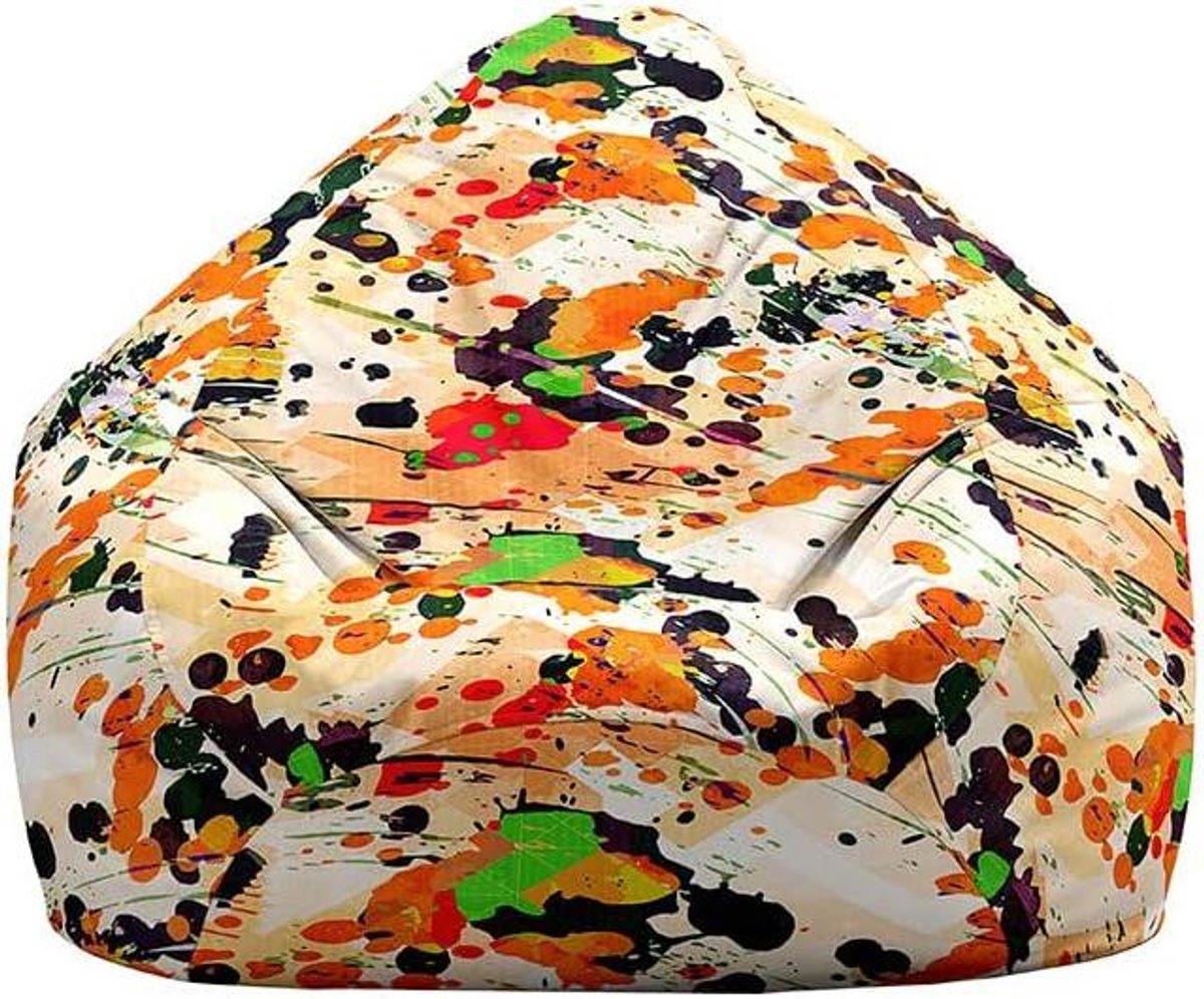Bean Bag Cover - Zitzakhoes Speelgoedopslag - Opbergen van Speelgoed - Ultra Zacht Katoen Linnen - 70x80cm - Graffiti